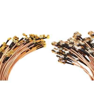 China gold plated BNC male to SMB right angle female micro coaxial rf cable rg316 for sale