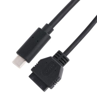 China 20P Female USB 3.0 Type-C to IDC Adapter Cable Internal Resistor Black PVC Wire OEM ODM for sale