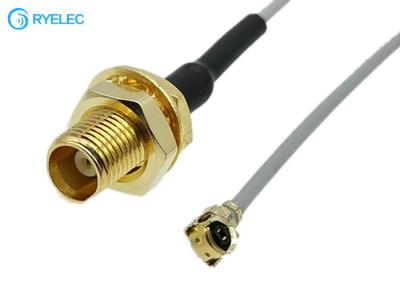 China MCX tipo fêmea em linha reta ao tipo fêmea de UFL IPEX para o conjunto de cabo coaxial da trança de 1.13mm à venda