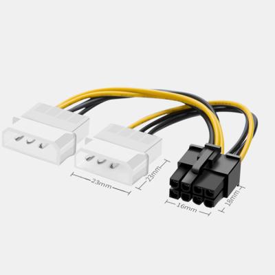 Китай Двойной 4 Pin Molex к силовому кабелю 8 Pin Pcie для видео- видеокарты продается