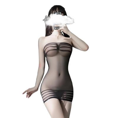 China Sexy transparent striped buttocks sexy transparent wrap buttocks langery underwear lace lace dress tight socks for sale