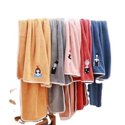 China 2022 Couple Viable High Quality Bath Towel Set Coral Absorbent Fleece Beach Towel Bath Towel Set for sale