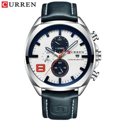 China CURREN 8324 Automatic Date Casual Men's Sport Watch Men Analog Quartz Watches Waterproof Date Dropshipping Military Wristwatches Men Synchronize for sale