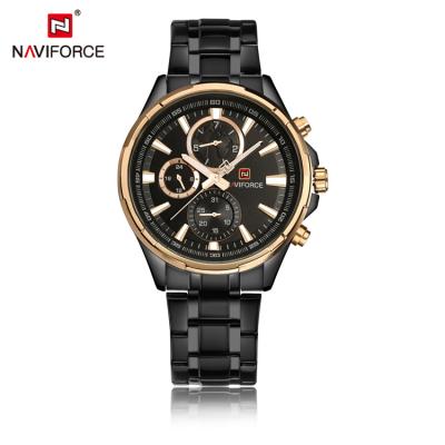 China High quality NAVIFORCE 9089 date/date quartz stainless steel back watch with Japan VX9N movement for men for sale