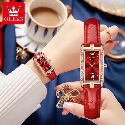 China OLEVS 6623 Automatic Date Top Brand Luxury Quartz Watch For Ladies 2022 New Fashion Square Quartz Watches For Women Gift For Valentine Female for sale