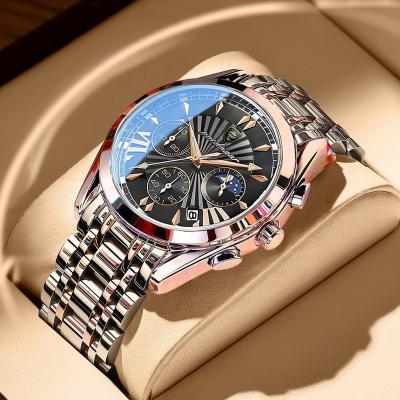 China POEDAGAR Day/Date Casual Sport Watches For Men Top Brand Luxury Stainless Wristwatch Men Clock Fashion Waterproof Quazt Wrist Watch for sale