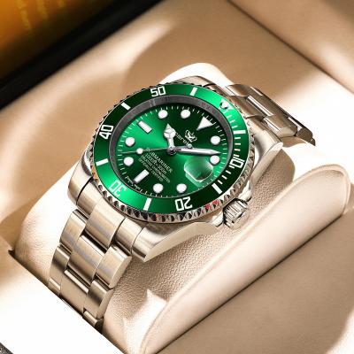 China Fashion Luminous Green Men's Quartz Watch Ghost Water Resistant CAREKISO Stainless Steel Watches Waterproof Calendar Display Mens Clock for sale