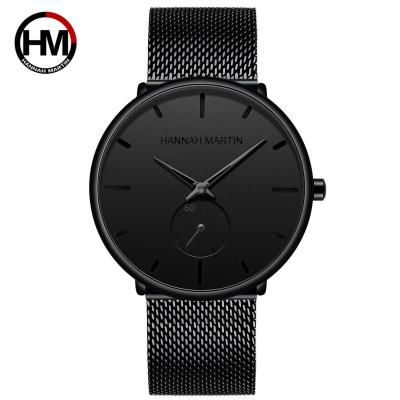 China Luxury Quartz Clock Mesh Small Dial Top Brand Design Waterproof Wrist Watch HANNAH MARTIN Men Watch Dropship Fashion Water Resistant Relogio for sale