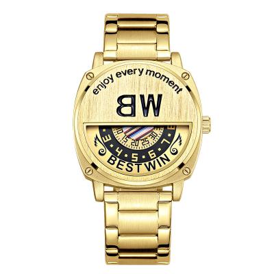 China BESTWIN BW919 Water Resistant Fashion Luxury Trend Sports Men's Watch Black-Tech Steel Band Casual Watch Milan Waterproof Quartz Watches for sale