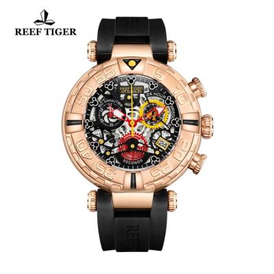 China Masculino de hombre de hombre de reloj de Rose Gold Skeleton Watches Waterproof Chronograph Reef TIGER RGA3059-S Top Brand Mens Sport Watches Chronograph for sale