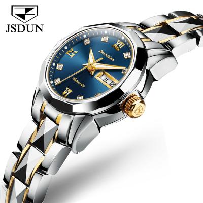 China Saati Date Brand JSDUN Sapphire Mechanical Women Business Watch Luxury High Quality Luxury Steel Automatic Reloj Tungsten Watches for sale