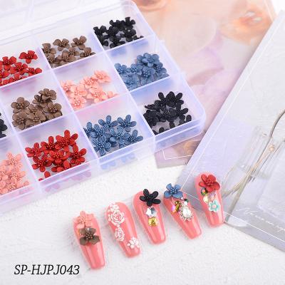 China 3d Nail Art DIY Decoration New Arrival 3d Flower Metal Nail Charms Pink Nail Art Decoration Designs for sale