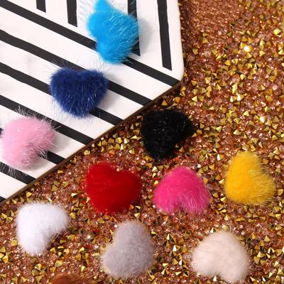 China Cute Magnetic Nail Pom Pom For Nails Art Heart Shaped Popular Puffy DIY 3D Finger Nail Art for sale