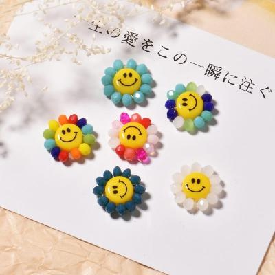 China Newest Nail Art Decoration Supplies Rainbow Mud Sunflower Sunflower Japanese Nail Cabochon Charms Sticker For Nail Art for sale