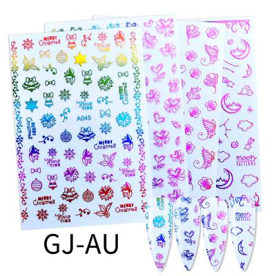 China 2020 Colorful Finger Nail Art Christmas New Arrival Nail Art Sticker Decals For Nail Decoration for sale