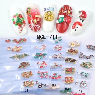 China Hot Sale Nail Art Alloy Metal Rhinestone Christmas Nail Art Decoration 2020 Hot Sale Charms For Nail Decoration for sale