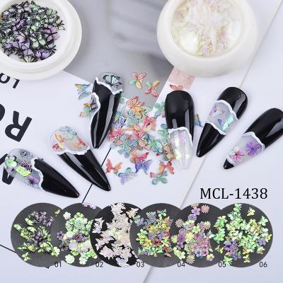 China New Products Butterfly Laser Nail Glitter 3D Nail Art Decoration For Nail Salon Easy To Apply for sale