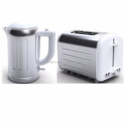 China 360 Degree Rotation Base Electric Kettle And Toaster White Household Appliances for sale