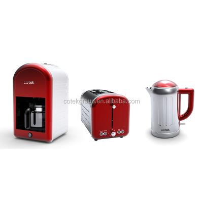 China Newest Retro Bestseller 360 Degree Rotation Low Hot Sale High Quality Stainless Steel Electric Breakfast Set Include Coffee Maker Toaster Kettle for sale