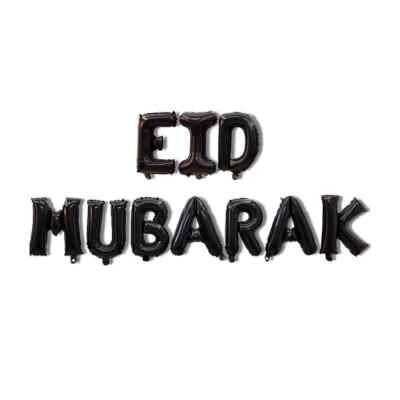 China EID Ramadan Eid Party Decorations 16 inch Black Eid Mubarak Balloon Banner for sale