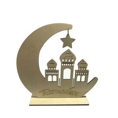 China Eid Ramadan Decorations Eid Mubarak Home Wooden Decor Hanging Ornament for sale