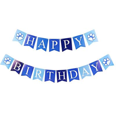 China Party Supplies Pafu Boy Birthday Sign Birthday Party Decoration Puppy Happy Birthday Paper Card Banner for sale