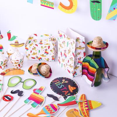 China Pafu Mexico Viva Fiesta Party Paper Tableware Party Supplies 16guests gifts for sale