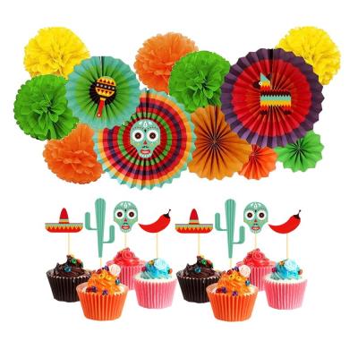 China Mexican Party Mexican Party Decorations Set with Paper Fans Mexican Fiesta Fiesta Party Supplies Mexican Party for sale