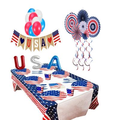 China 4th of July Amazon hot 4th of July Fourth of July decorations supplies Independence Day decor 4th of July tableware set decorations for sale