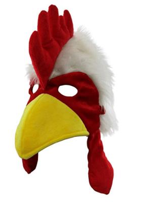 China Picture chicken hat mask costume chicken rooster plush mask hat velvet chicken accessory hat for sale