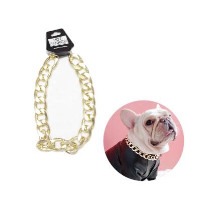 China Gold Viable Accessory Choke Costume Fashion Pet Cuban Chain Collar For Dog for sale