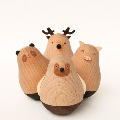 China Home Design Wooden Animal Reindeer Pafu Decoration Cartoon Wooden Rocker Toy for sale