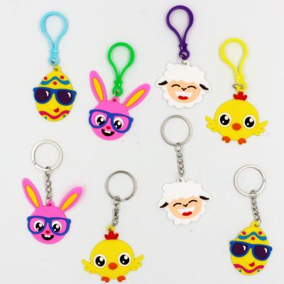 China PVC Pafu Easter Gift Decorations Cut PVC Key Chains Rings Easter for sale