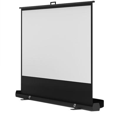 China Flexible Good Quality Portable Rising Standing Floor Pull Projection Screen for sale