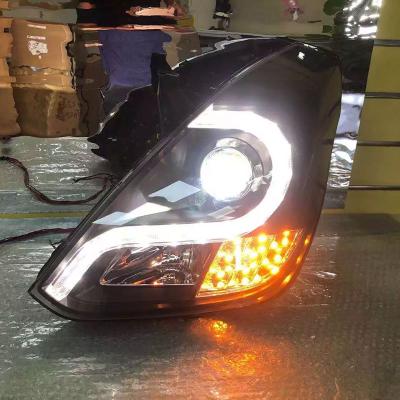 China ABS+PC For Hyundai 2008-2013 Year i800 iMax Starex Grand H1 Led Car Lights Angel Eyes LED Headlight for sale