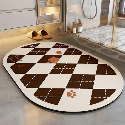 China Sustainable Household Toilet Bath Mat Quick Drying Foot Mat Diatom Mud Non Slip Bathroom Mat Entryway Products Sells Home for sale