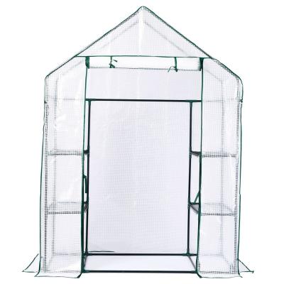 China Easily Assembled Walk In Greenhouse Portable 6 Shelves 3 Tier Mini Garden Greenhouse For Herb And Flower for sale