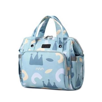 China Newcomer printed anti-theft fashion large capacity travel mom backpack baby diaper bag portable tote bag for baby for sale