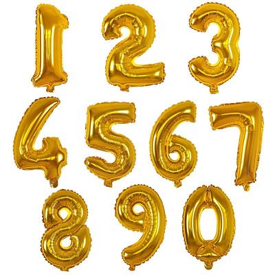 China Gift Toy 0-9 Gold Silver Number Foil Balloons Helium Balloons Birthday Party Wedding Decor Air Balloons Party Supplies for sale