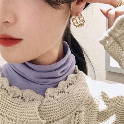 China Drop Shipping Trendy 925 Sterling Silver Post Matte Gold Twist Circle Earrings Jewelry For Women for sale