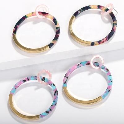 China 2022 Cute Trendy Bohemian Summer Bohemia Druzy Acrylic Resin Acetate Turtle Circle Circle Earrings Big For Women Jewelry for sale