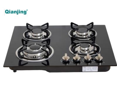 China Garage built in gas cooktop for kitchen 4 burner gas hob glass stove cooker for sale