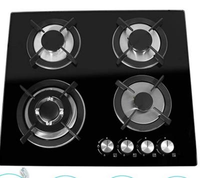 China Cocina d'estufas de kompor de garage a gas cast iron 4 burner glass gas cooker for sale