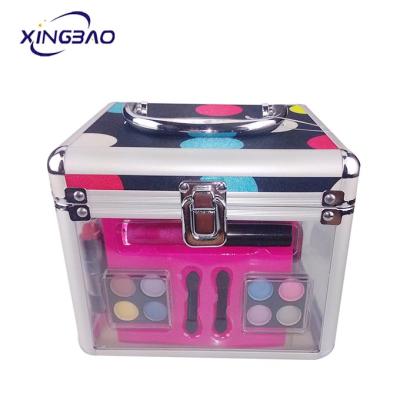 China Fashion Transparent Kids Makeup Kit Professional Acrylic Make Cosmetic Acrylic Aluminum Case for sale