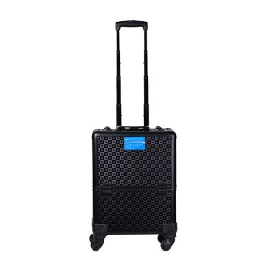 China Trolley Luggage 2018 New Design Beauty Vanity Case, Travel Luggage Cosmetic Organizer, Train Case Aluminum Trolley for sale