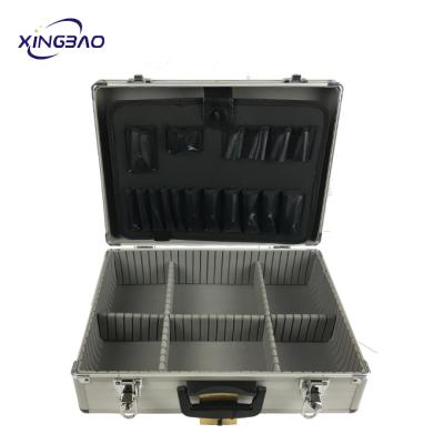 China Detachable Square Corner Compartments Silver Professional Aluminum Trimmer Tool Case for sale