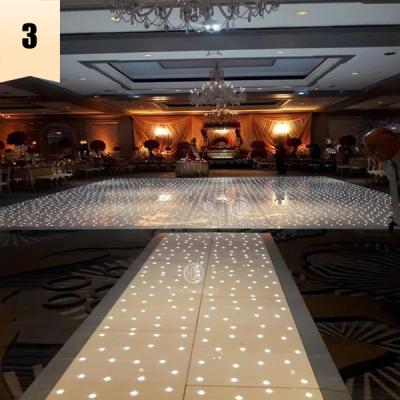 China White Starlit RGB LED Dance Floor Panels For Wedding DJ Bar Party for sale