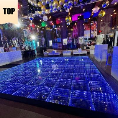 China Hot Sale Interactive 3D Mirror 20*20ft LED Dance Floor Stage Lights For Party Lights Dj Holiday Wireless Christmas Decor for sale