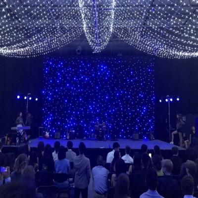 China 4*6M azul e branco LED Star Curtain Backdrop para clube noturno LED Curtain Light Cloth à venda