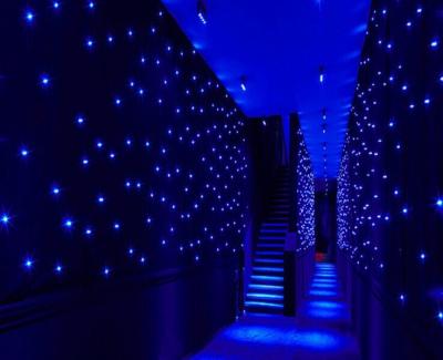 China Hot Sale 4*6m Blue And White LED Cloth LED Star Curtain For Stage Party Decoration Effect Backdrop LED Light for sale